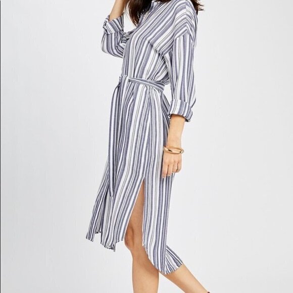 Gentle Fawn Celine Dress Taupe Stripe‎ Medium - Picture 9 of 9